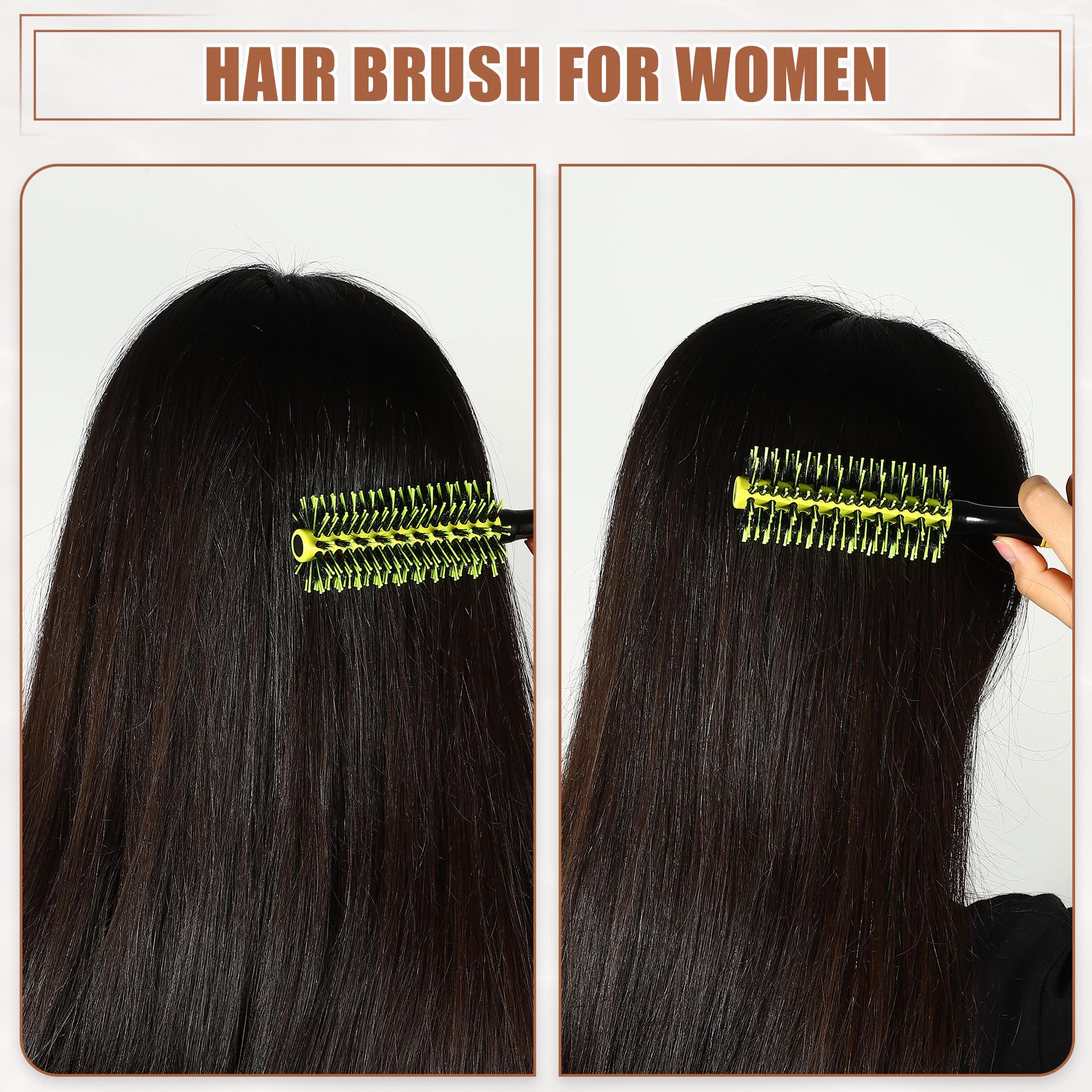 VOCOSTE Round Hair Brush, Hair Brushes for Women Yellow, 10.04"x2.36" - Image 2