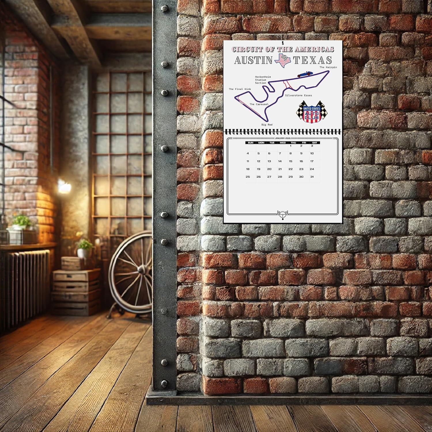 2026 Motorsports Wall Calendar | Full Formula Racing Schedule for All Races | Arts of Legendary Races & Tracks | Best Gift for F1 Fans - Image 5