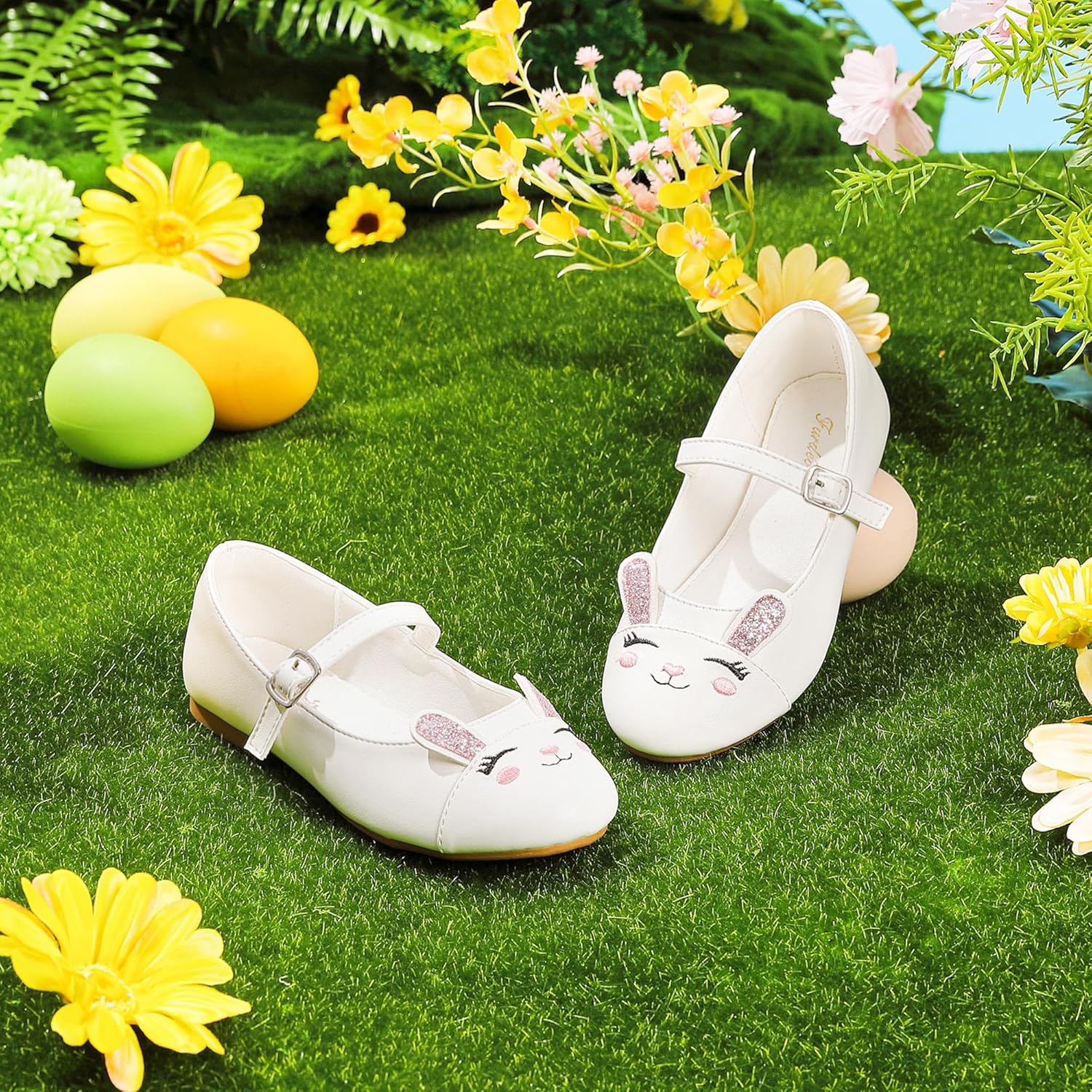 Furdeour Girls Dress Shoes Mary Jane Flower Wedding Party Bridesmaids Shoes Glitter Princess Ballet Flats for Kid Toddler - Image 8