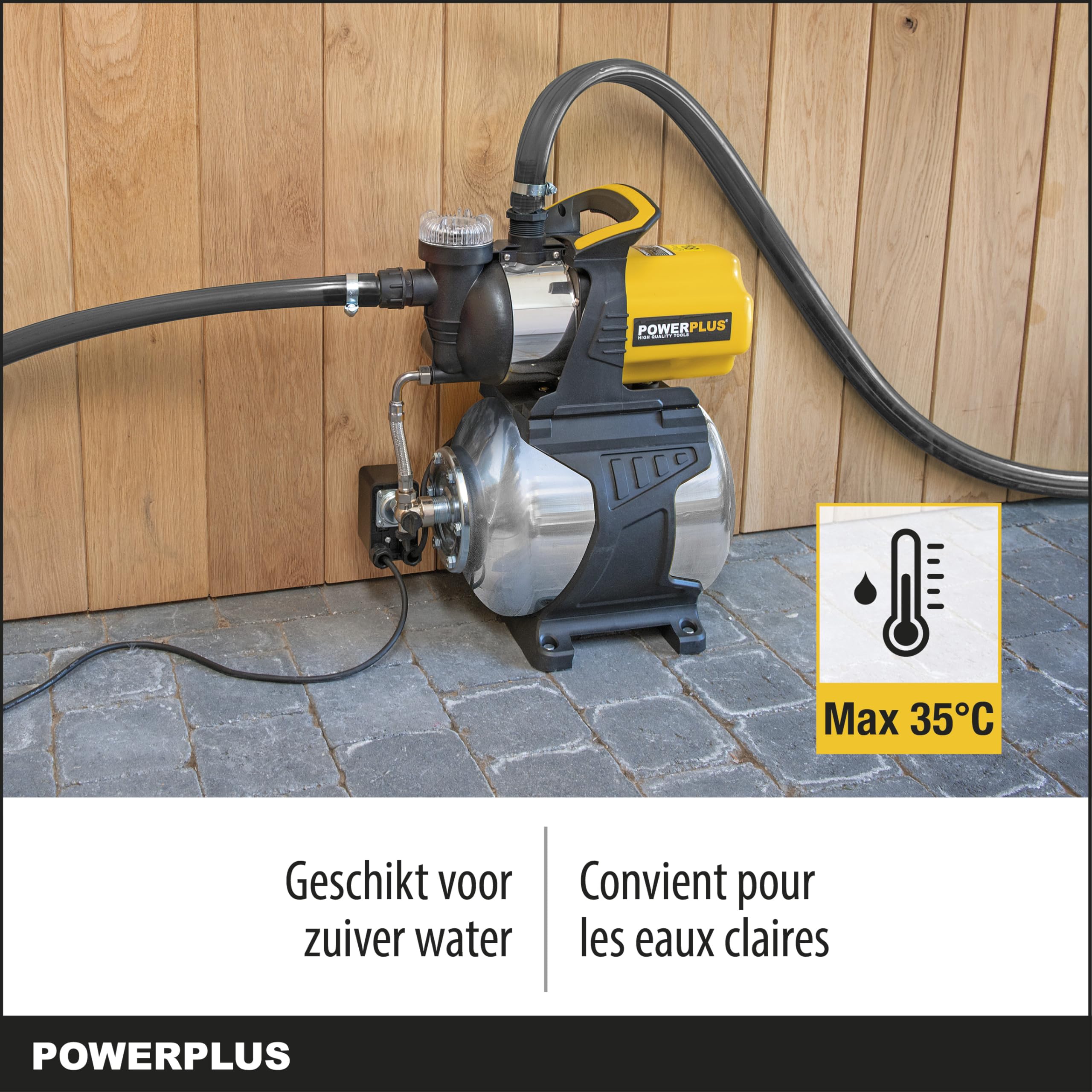 POWERPLUS POWXG9576 - Bomba de presión 1200w 19l inox