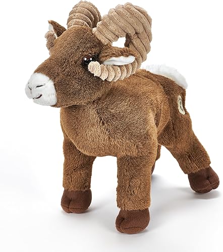Miniatura 4 de The Petting Zoo Peluche de oveja de cuerno grande, regalos para niños, animales del zoológico Wild Onez, juguete de peluche de oveja, 12 pulgadas