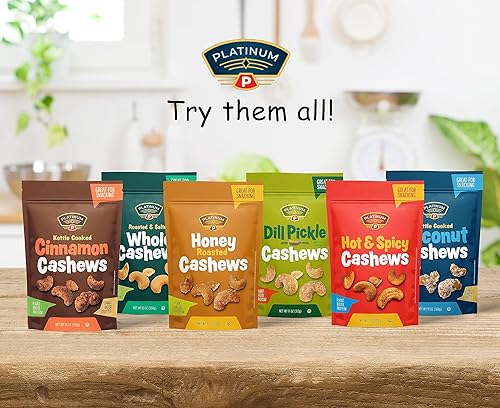Miniatura 6 de Platinum 's Hot & Spicy Anacardos  Proteína a base de plantas, fibra, aperitivo saludable  Sabor picante y picante  Impulso nutricional  Puede