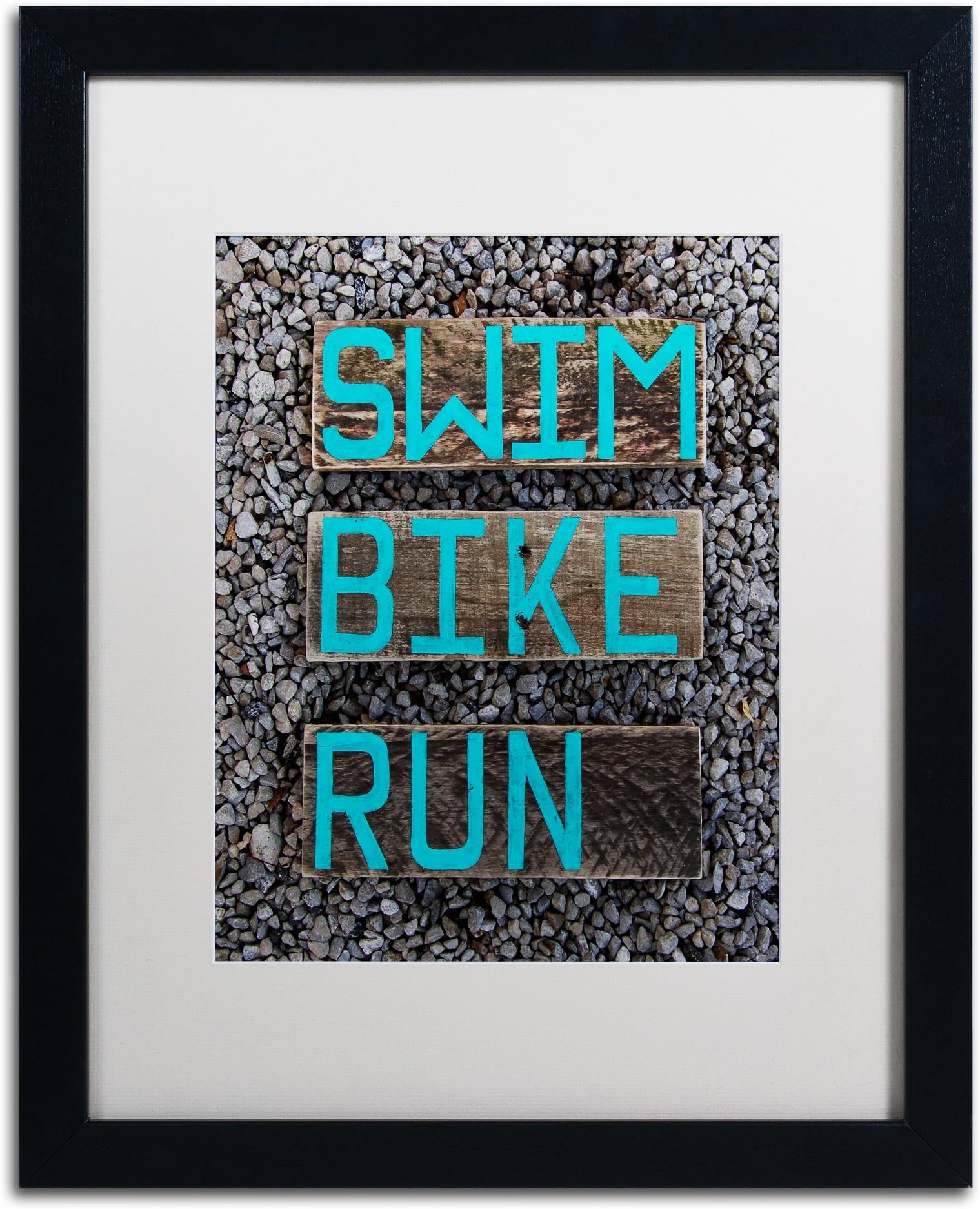 The Triathlete by Nicole Dietz, White Matte, Black Frame 16x20-Inch