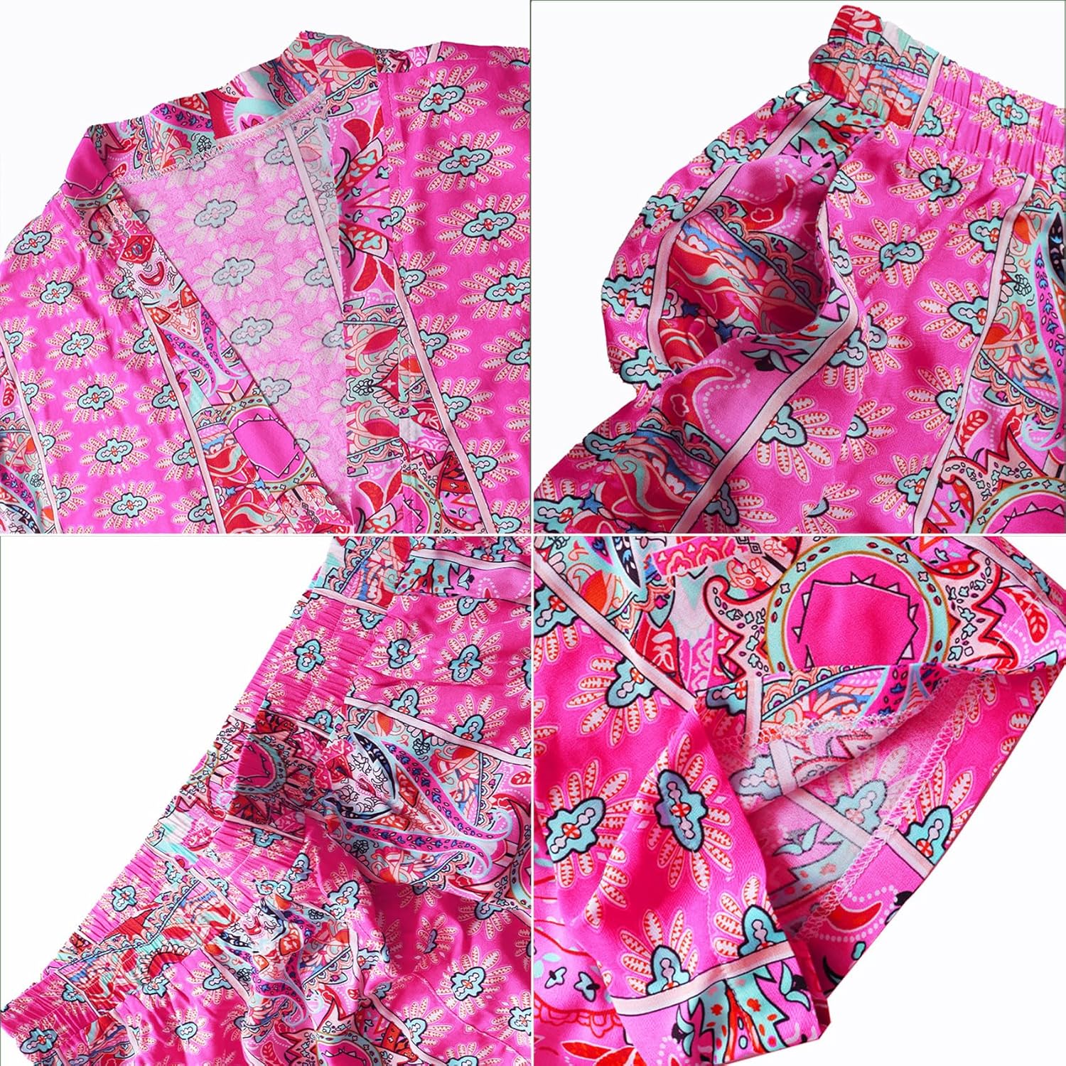 Plus Size Womens Floral 2 Piece Kimono Set MidLength Bohemian Cardigan with Shorts, Lightweight Summer Casual Vacation Outfit - Image 4