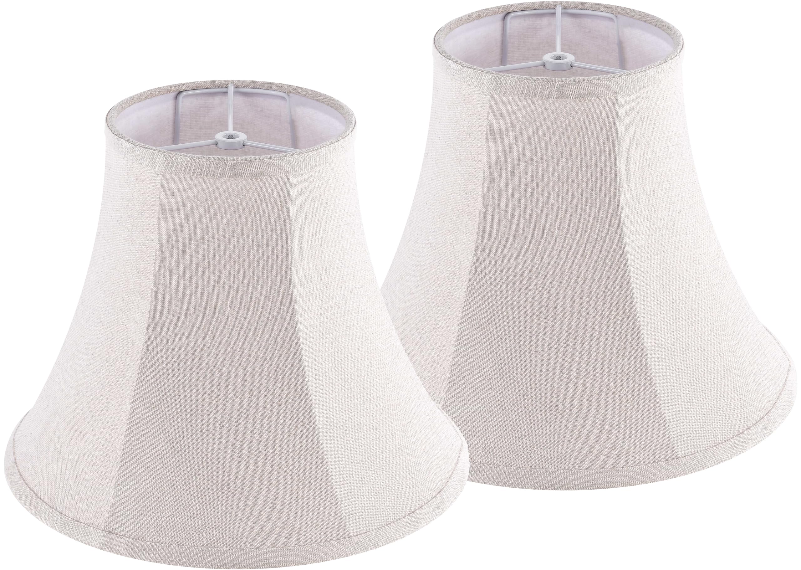 Beige Bell Lamp Shades Medium LampShade 6.7``Top x 13``Bottom x 10``High(Spider) Traditional Lamp shades for Table & Bedside Lamp - Hand Crafted Shade Replacement