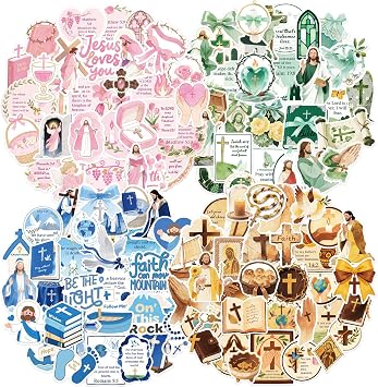 400 PCS Bible Verse Stickers Pack, Scripture and Biblical Quote Stickers for Journaling, Water Bottles, Planners, for Bible Study and Church Groups