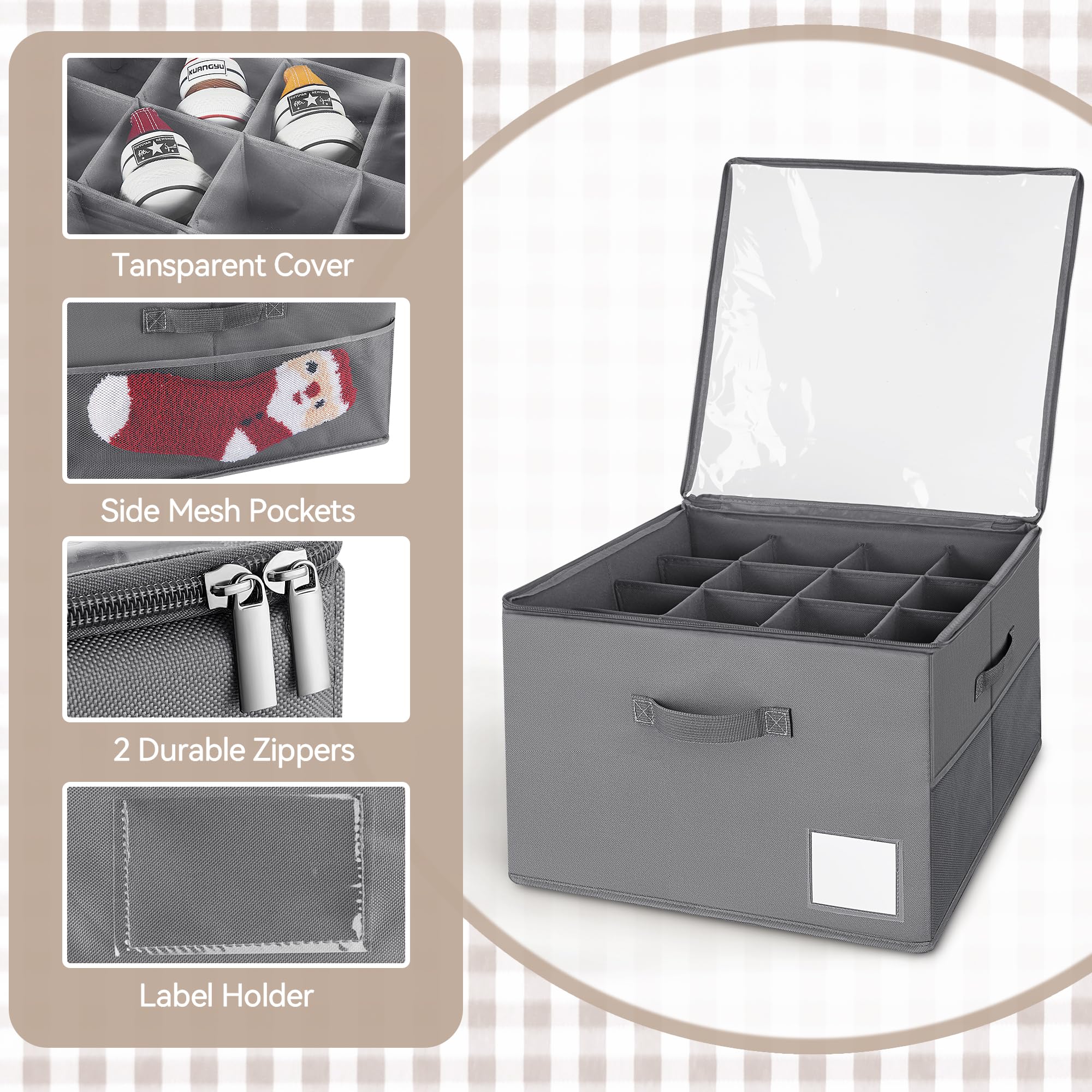 Organizer Scarpe per 16 Paia, Scatola Contenitore con Coperchio, Regolabile, per Armadio, Grigio Tortora | Leroy Merlin