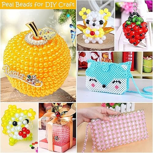 Miniatura 7 de Niziky 500 cuentas de perlas para la fabricación de joyas, color rosa claro de 0.315 pulgadas (0.315 in), cuentas redondas con agujero, cuentas de