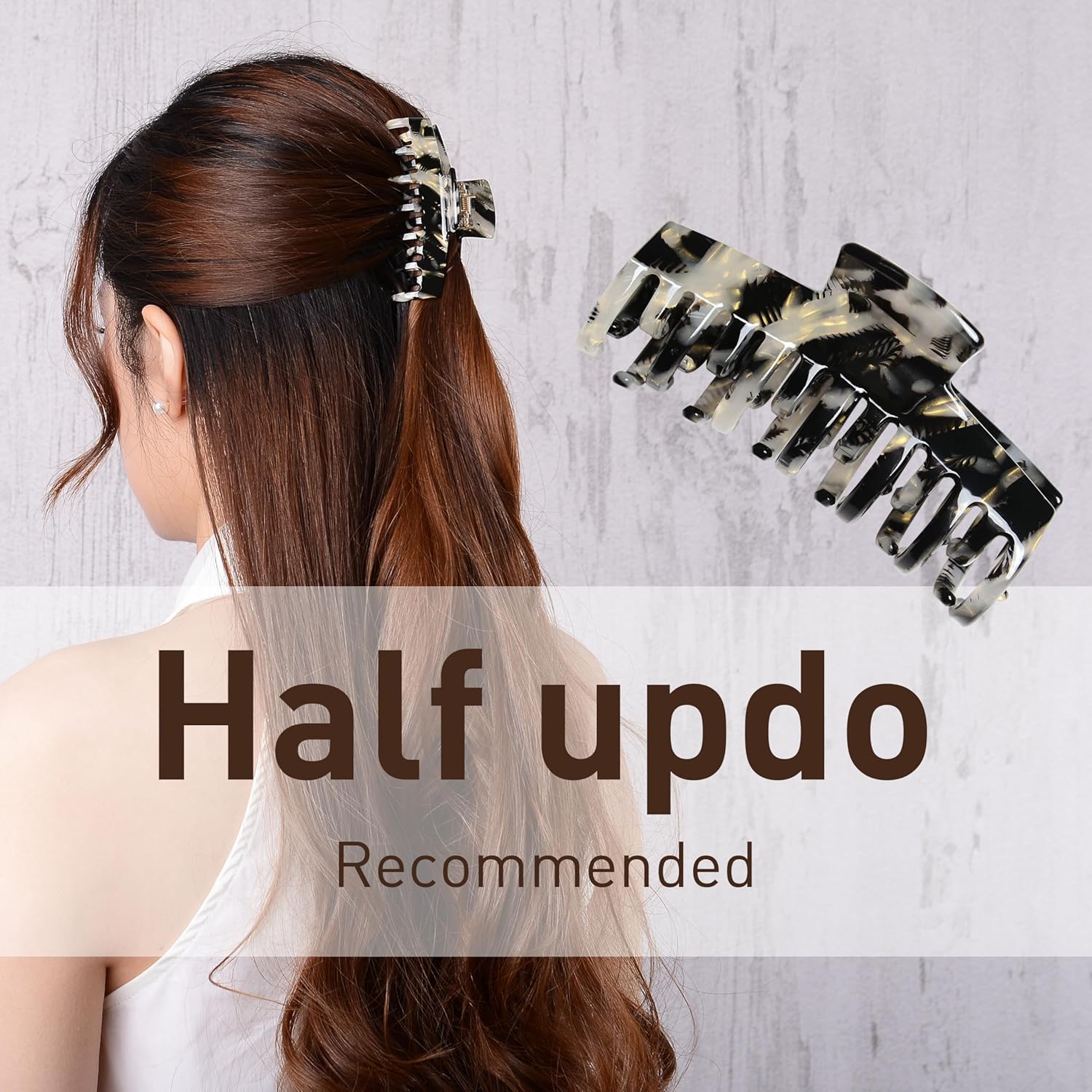 Emma Lily Cellulose Acetate French Hair Claw for Thin Hair, Gifts for Women, Black Tortoise Shell Claw Design—Ideal for Parties, Polished & Professional Look - Image 2