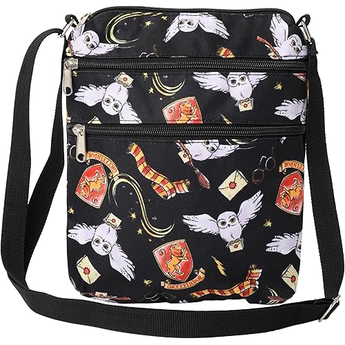 Harry Potter Womens Crossbody Bag Hogwarts Travel Purse Passport Gryffindor AOP