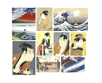 Japanese Print Postcards ポストカードブック　喜多川歌麿 ☆中古☆ 浮世絵艶本ポストカード 喜多川歌麿/葛飾北斎/歌川国芳