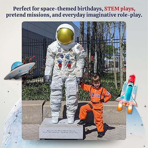 Miniatura 6 de Dress Up America Disfraz de astronauta para niños traje espacial blanco de la NASA para niños y niñas