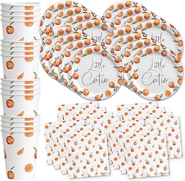 Little Cuties Birthday Party Supplies Set Plates Napkins Cups Tableware Kit for 16