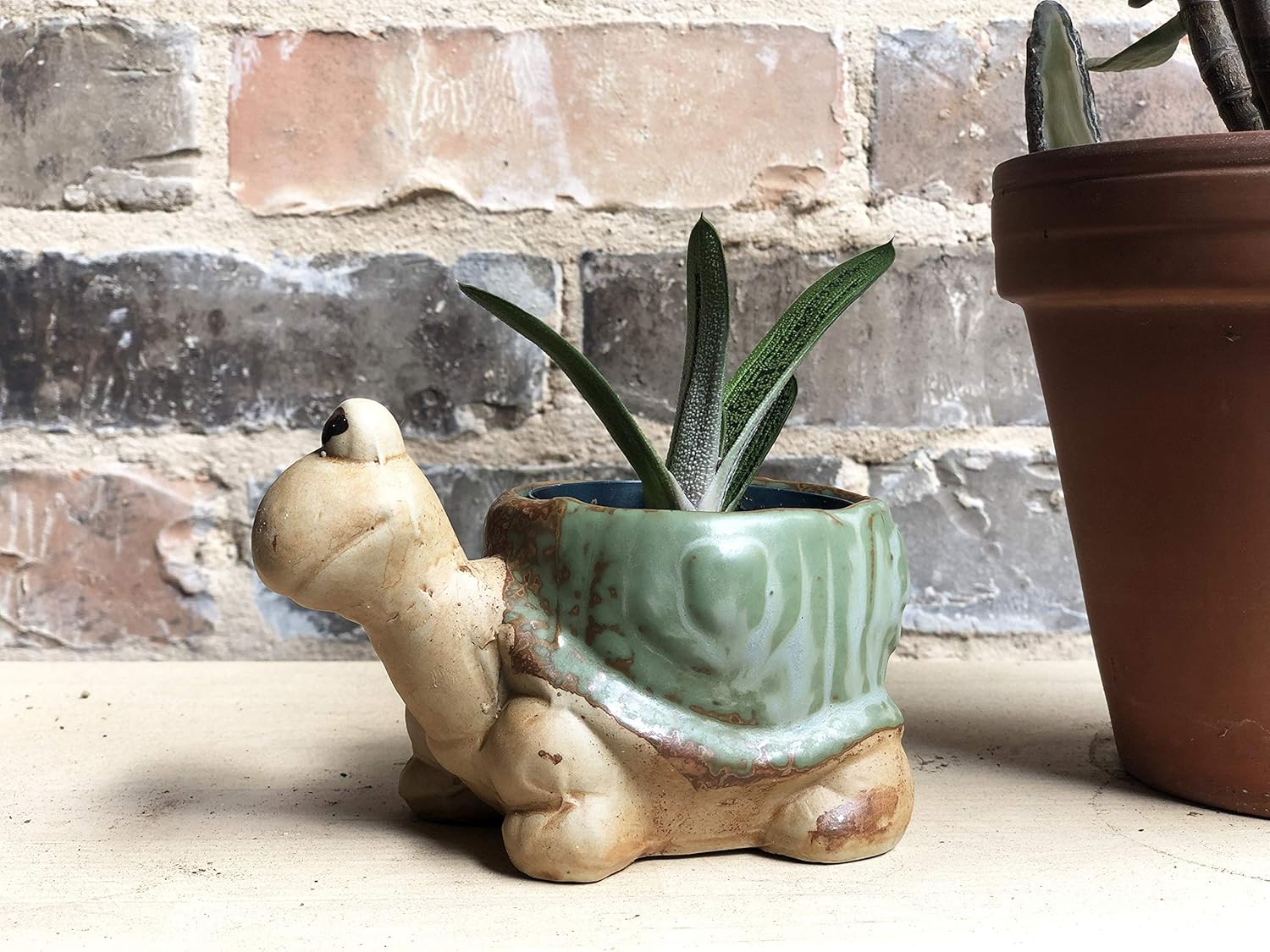Succulent Pots Cute Planters 3 Pack Animal Planter Turtle Planter Snail Pot Hedgehog Planter with Drainage Hole for 2" Succulent Plant, Turtle Gifts, Funny Plant Pots