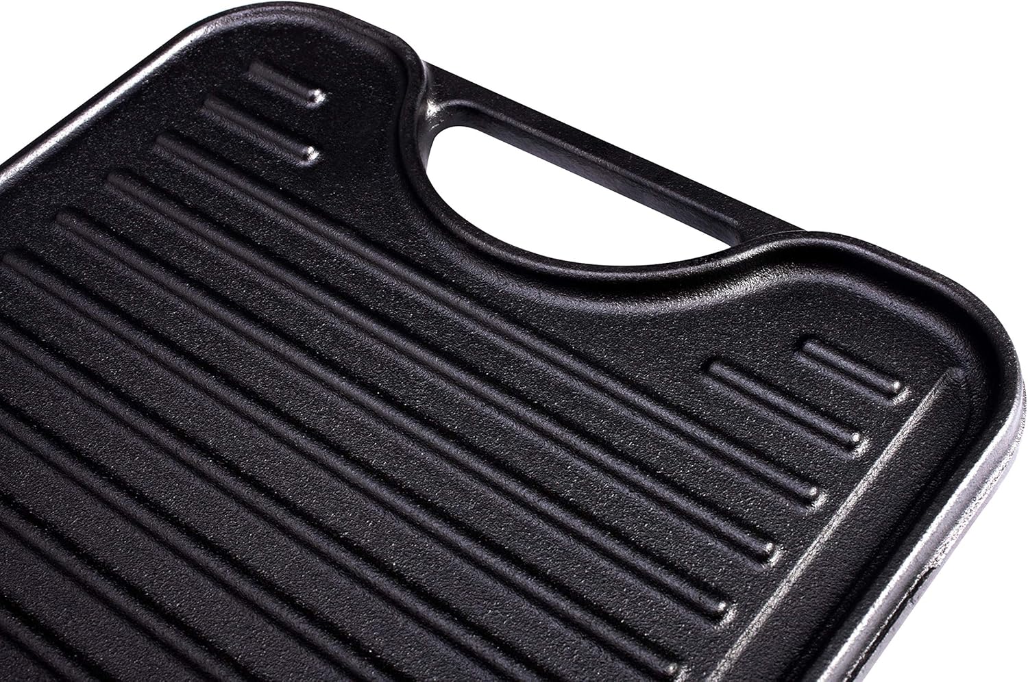 Victoria Rectangular Cast Iron Double Burner, Reversible Griddle Grill Seasoned with 100% Kosher Certified Non-GMO Flaxseed Oil, 18.5 x 10 Inch, Black: Home & Kitchen