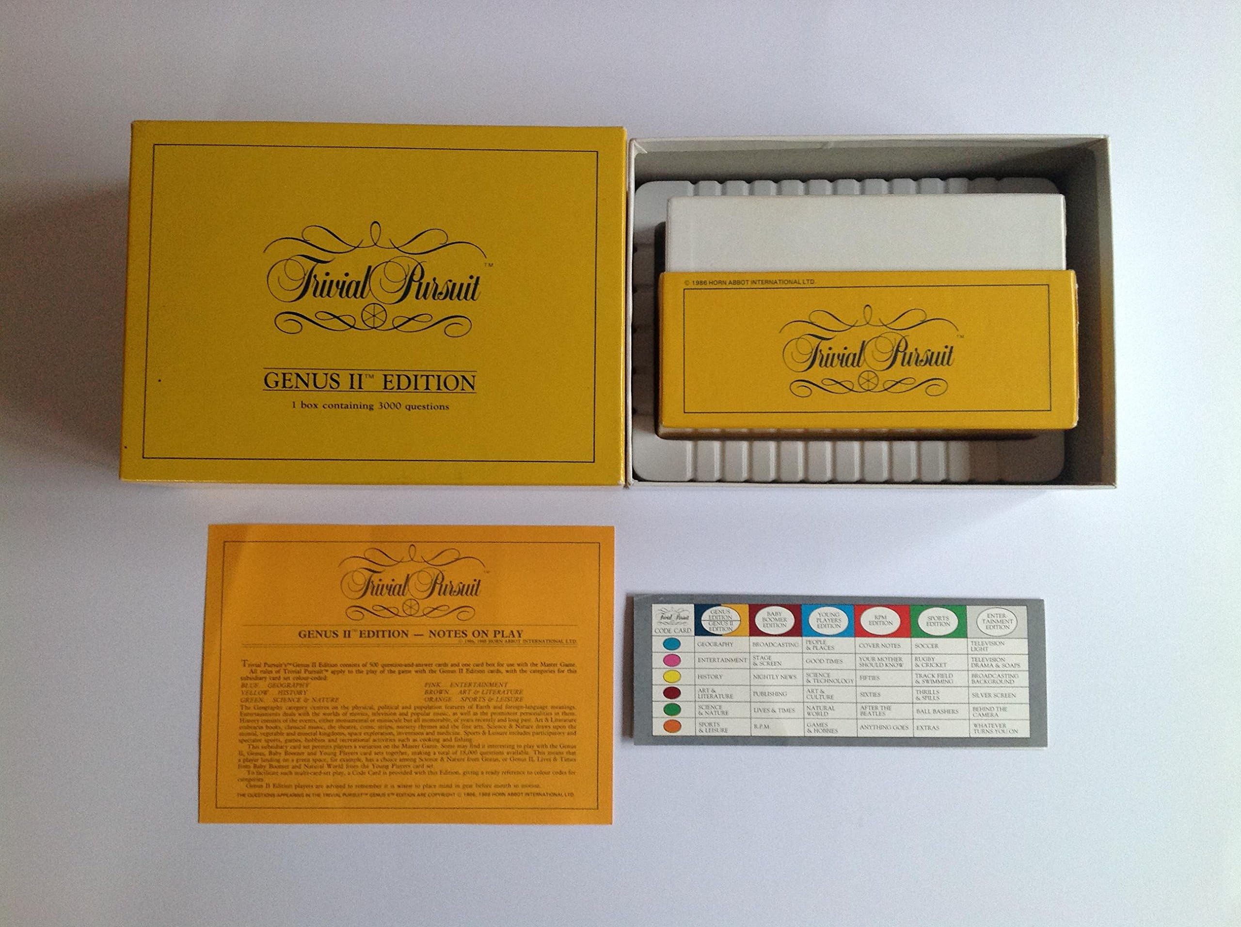 Trivial Pursuit Genus II Edition - 3000 additional Questions