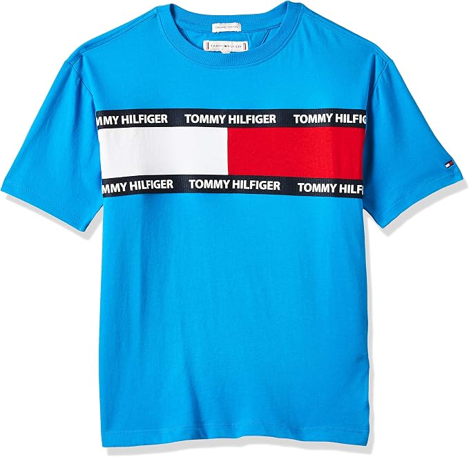 T Shirt Manica Corta Bambino Tommy Hilfinger Azzurra : Amazon.it:  Abbigliamento