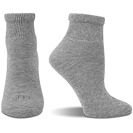 Doctor\'s Choice Diabetic Socks for Women, Non-Binding, Circulatory, Cushioned Support, Soft Stretch, Breathable Fabric, Comfortable Neuropathy Socks for Women, 4 Pairs, 9-11 Medium - (Light Grey)