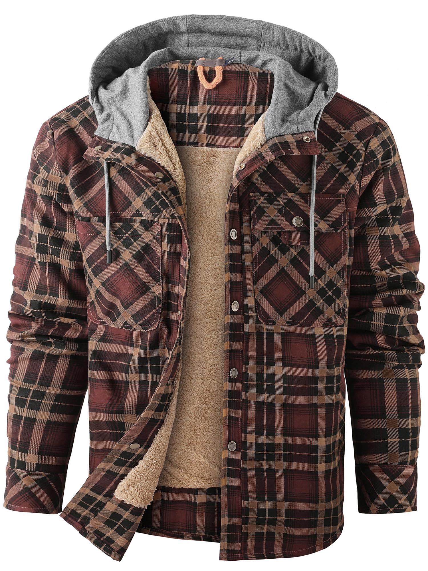 Mr.Stream Camicia da Uomo in Stile Casual da Boscaiolo Plaid Flanella A Quadri Camicia Imbottita da Lavoro di Cotone Cappotto Invernale