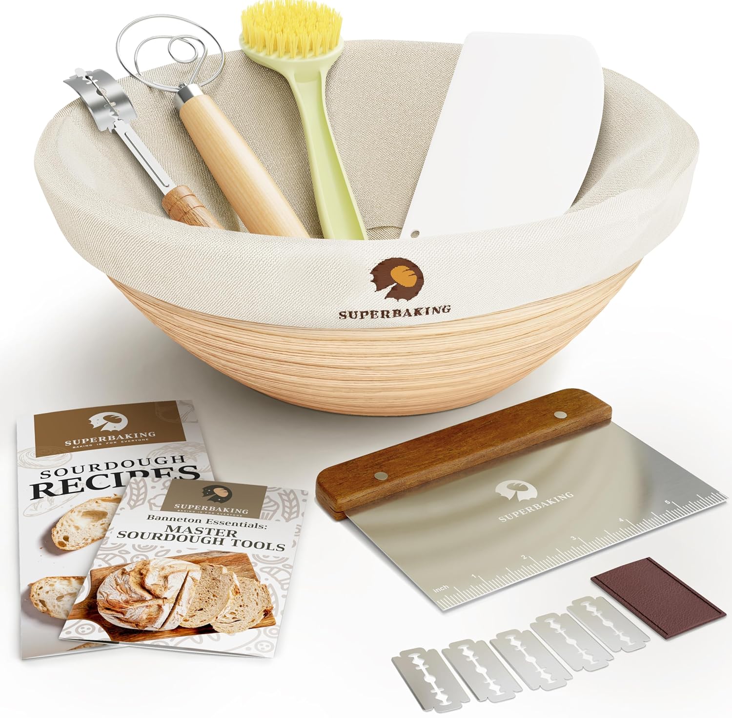 Amazon.com: Superbaking Banneton Bread Proofing Basket, Sourdough Bread ...