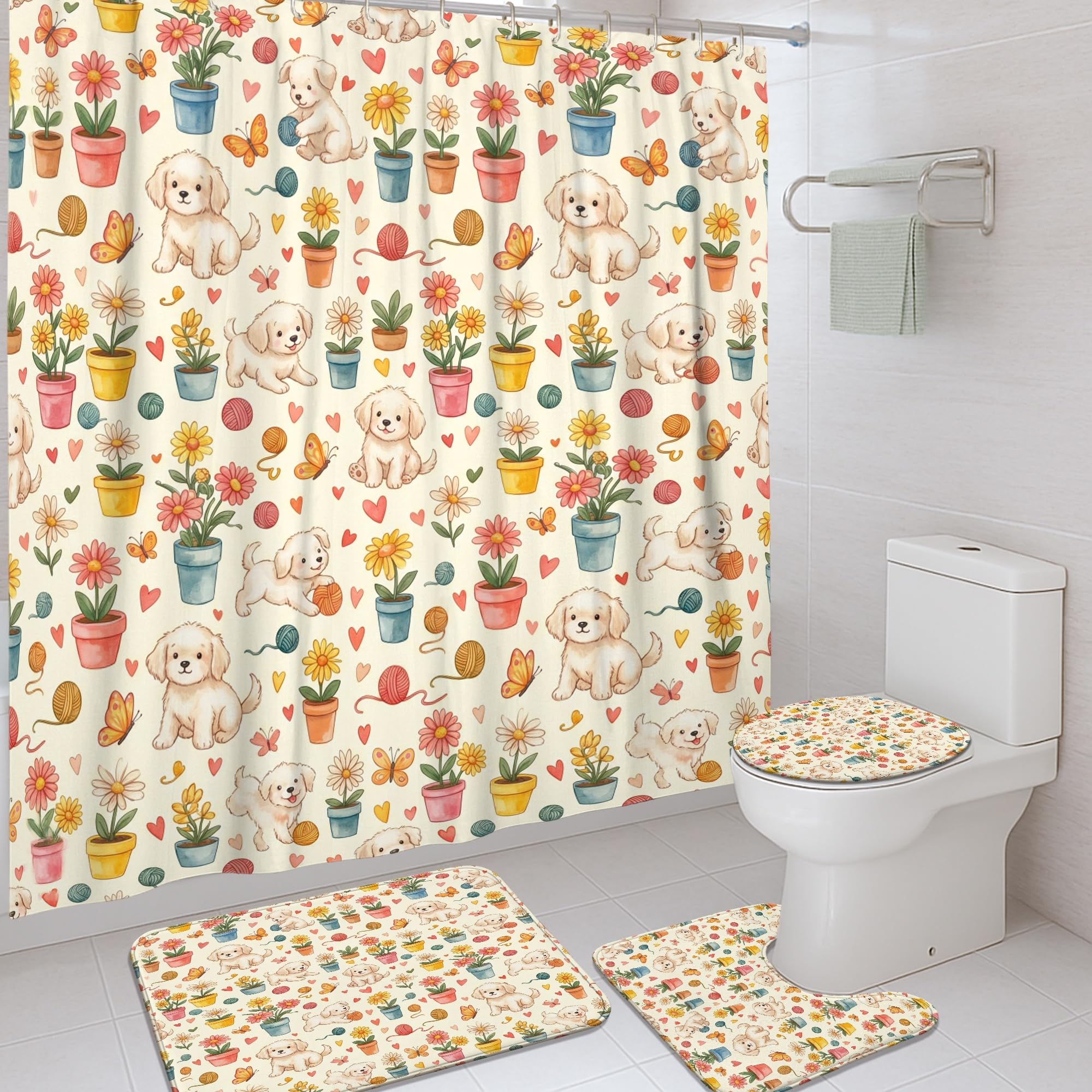 Rideaux de douche floral pastel pour décorer un dortoir