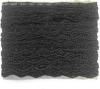 15mm Colored Gpo Designer Jhalar Pankha Cotton Dyable Lace for Saree Dupatta, 9 Meters, Black