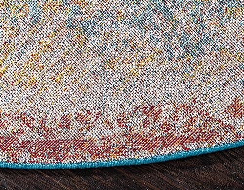 Miniatura 9 de Unique Loom - Alfombra estilo tradicional de Rosso Collection, Polipropileno, Azul (multiblue)