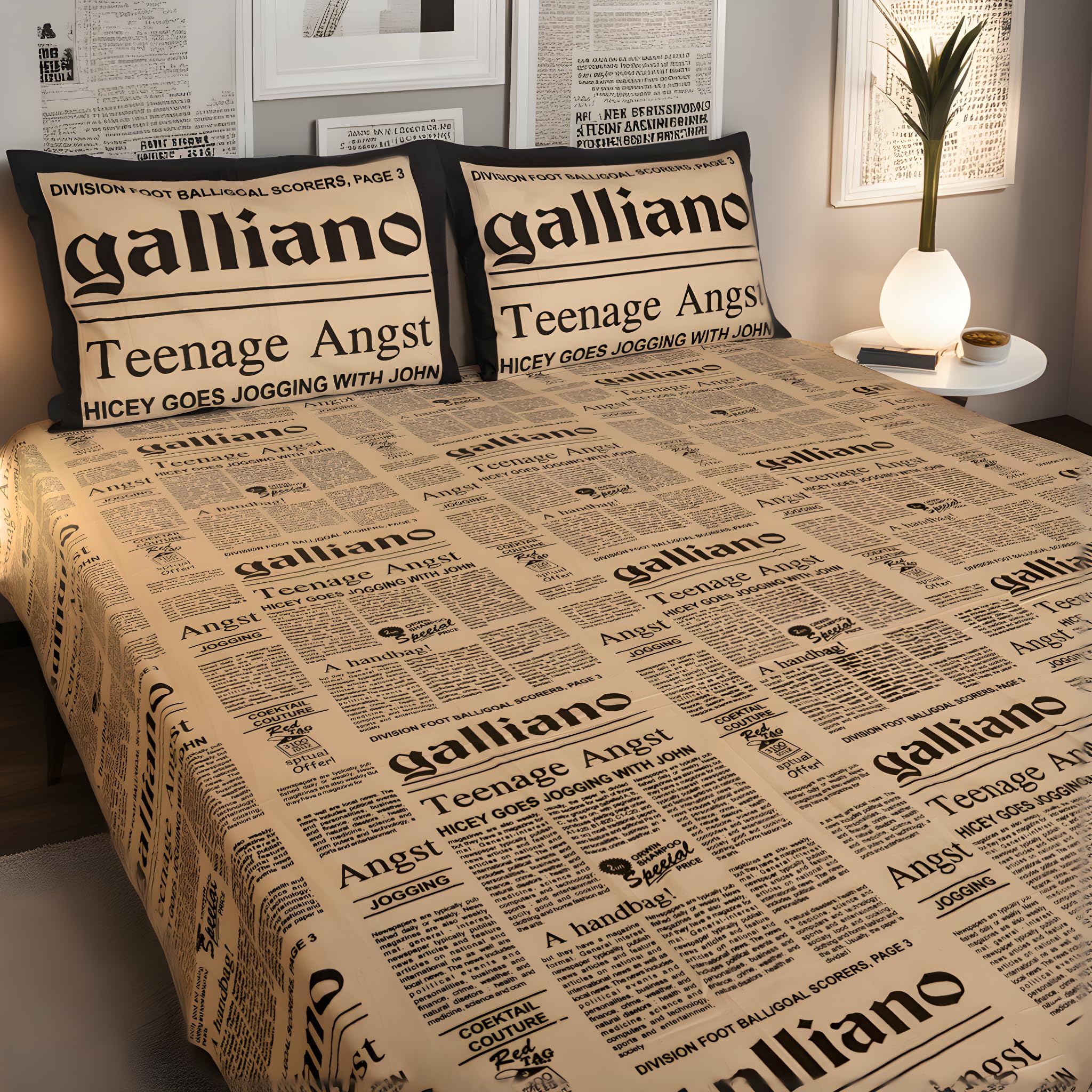 See full amazon price history chart for IndiNest Urban Chic Newspaper Print 100% Cotton Double Bedsheet in Luxurious Cream, 180 Thread Count, Twill Weave, Comes with 2 Soft Pillow Covers for Complete Set IndiNest Urban Chic Newspaper Print 100% Cotton Double Bedsheet in Luxurious Cream, 180 Thread Count, Twill Weave, Comes with 2 Soft Pillow Covers for Complete Set (B0CGNM2TP2) Amazon Price History, Amazon Price Tracker