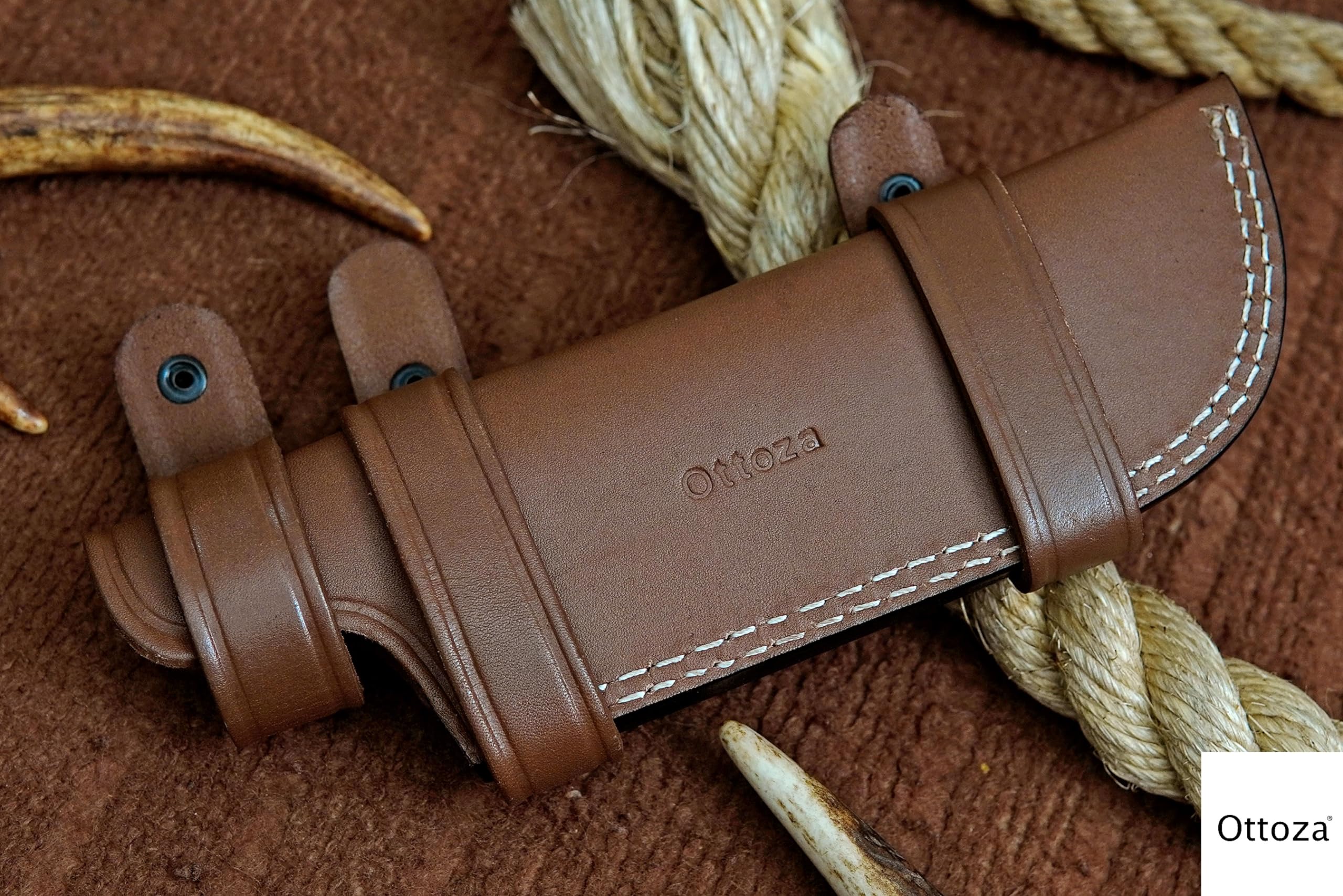 Amazon | Ottoza TOP GRAIN レザーナイフシース固定刃ナイフ用、レザー 