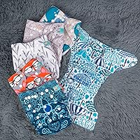 Vista 6 de 6 portapañales de tela Alvababy, con nueva posición y diseño estampado, reutilizables, lavables