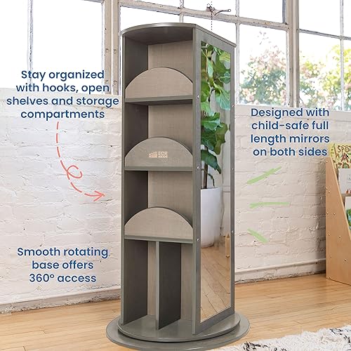 Miniatura 4 de ECR4Kids Carrusel de vestir giratorio, organizador de disfraces, gris lavado Gris (Grey Wash),Natural,Blanco Cal,https://www.amazon.com/dp/undefined