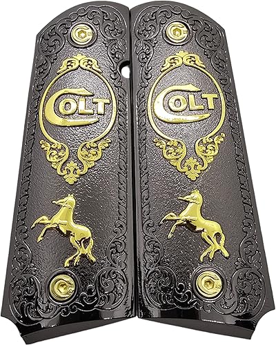 Miniatura 9 de Tek_Tactical Nuevo COLT 1911 - Puños de tamaño completo, color negro y doradoF