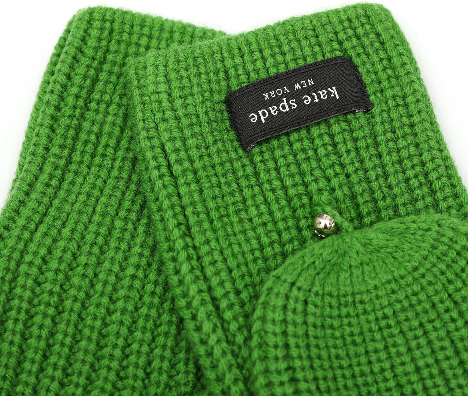 Kate Spade New York Women's Sam Label Pop Top Wool Mitten with Logo Design, Glove Set for Cold Weather