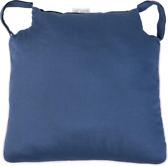 Loft 25 Chair Thick Cushion Seat Pad | Non Slip Self Fasteners | Dining Padded Seating | Soft Comfy Premium Design (Blue, Set of 1)