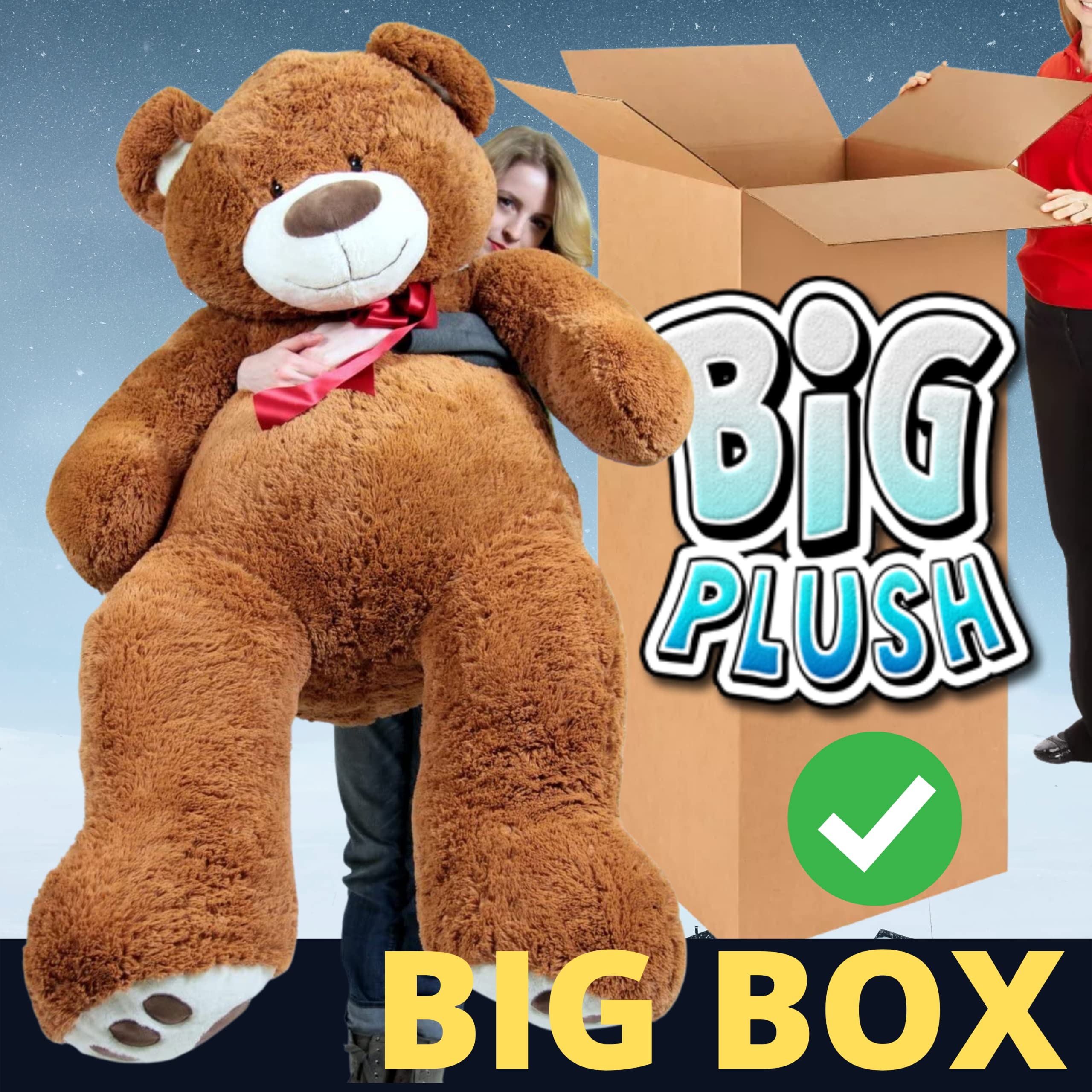 Buy Giant Teddy Bear in Big Box Fully Stuffed & Ready to Hug Huge 5