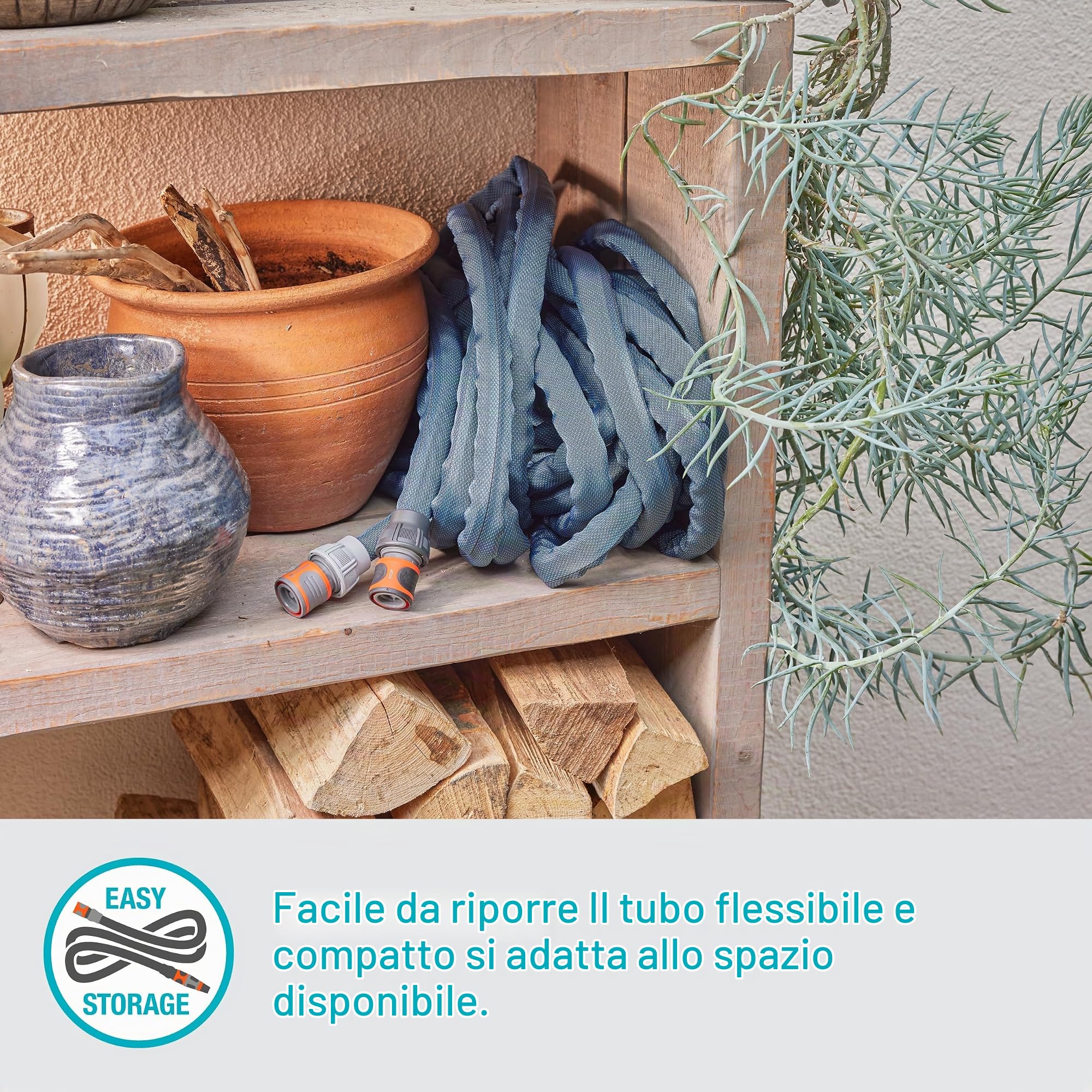 Gardena Liano Xtreme 3/4 pollici, set da 20 m: tubo da giardino in tessuto molto robusto, per rubinetti interni, con tubo interno in PVC, peso ridotto, resistente alle intemperie (18480-20)