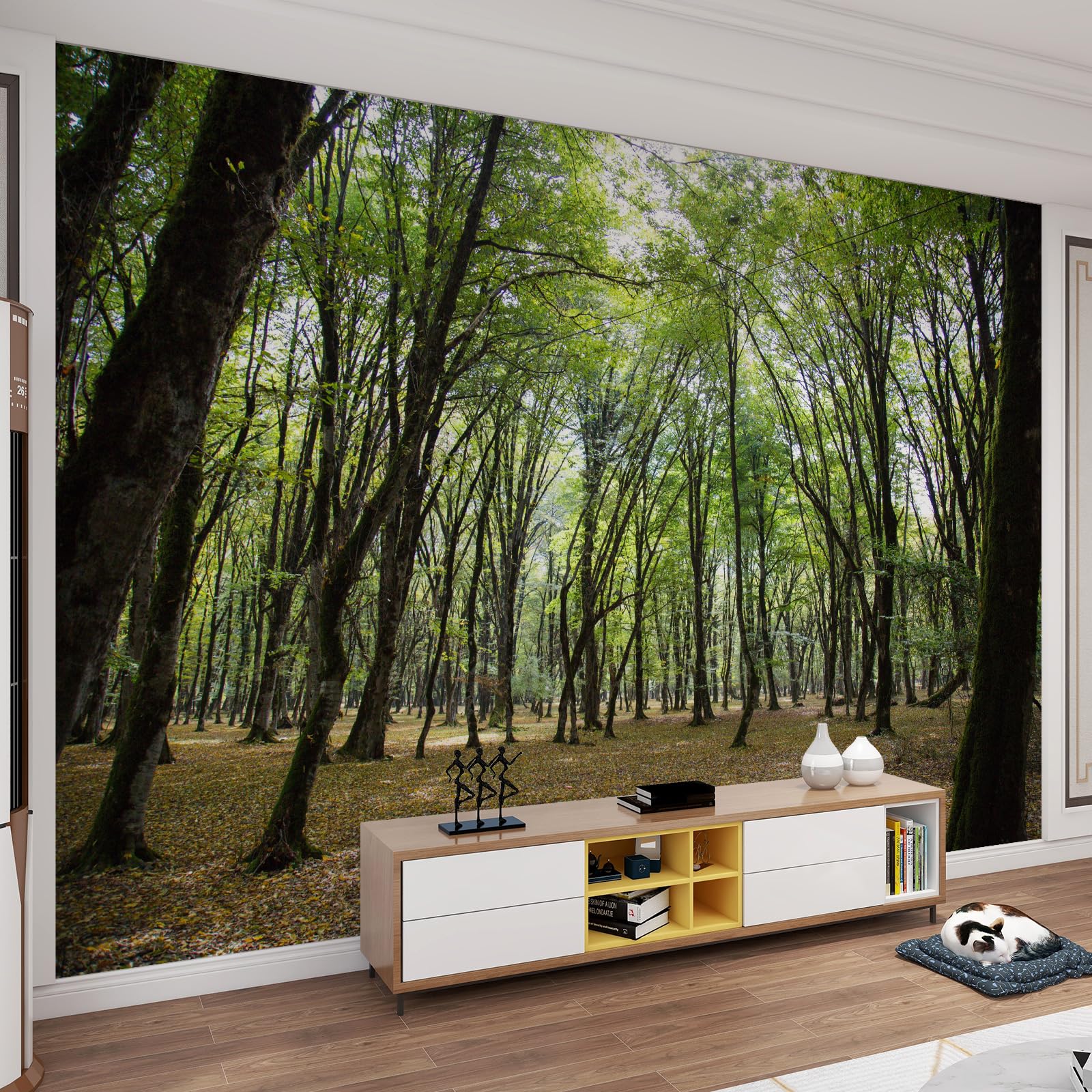 Peintures murales forêt verte 3D et grand papier peint panoramique de 500 x 317 cm