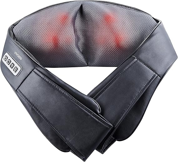 Vivitar Shiatsu Deep Kneading Back Electric Massager with Heat, Massage Pillow Neck