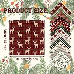 24 Feuilles Papier à carnet de motifs de Noël, 12"x12" Papier texturé rouge vert texturé Xmas Papier artisanal plié plat pour DIY La création de cartes Scrapbook Photo Album Decor, 12 Conceptions