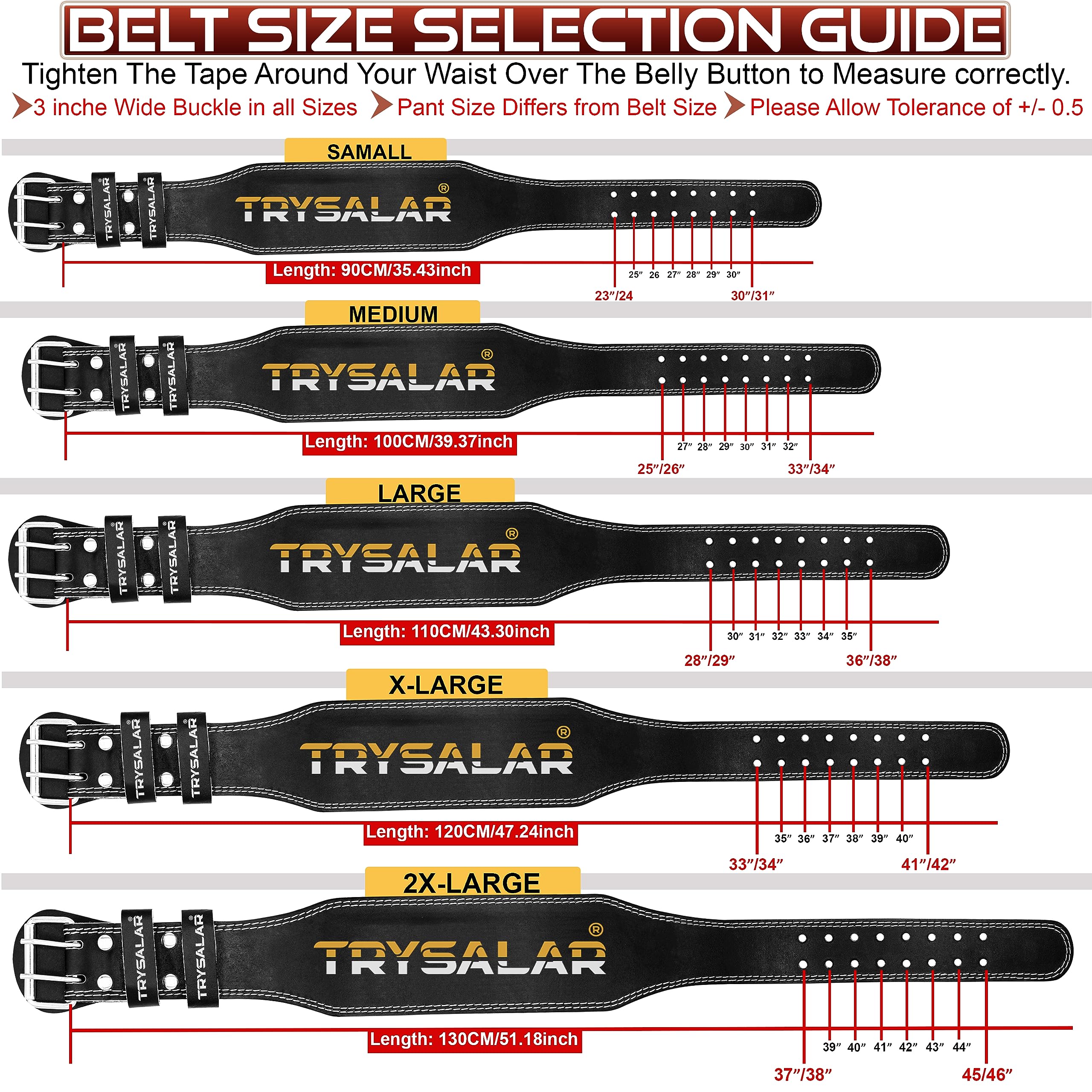 Ceinture d'Haltérophilie en Cuir ATYHAO - Bodybuilding Fitness
