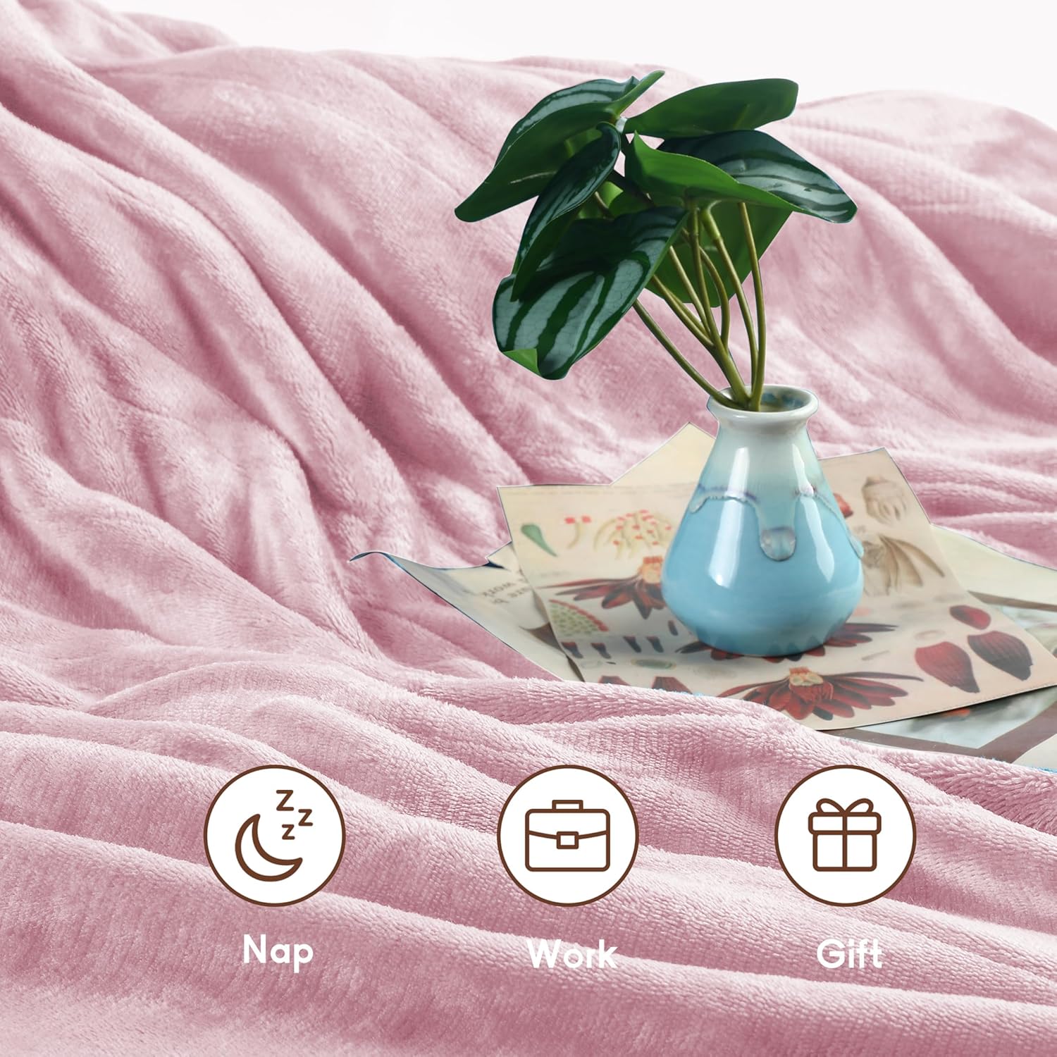 Electric Heated Blanket Full Size 72"×84", Breathable & Luxurious Flannel,Soft Warm Gift with Over-Heat Protection,4 Heating Levels & 10 H Auto Shut Off, Machine Washable, Light Pink - Image 6