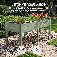 Vista 19 de Best Choice Products - Plantador de jardín elevado de 72x24x30 pulgadas, soporte de macetero de madera para jardín trasero, patio, balcón con panel