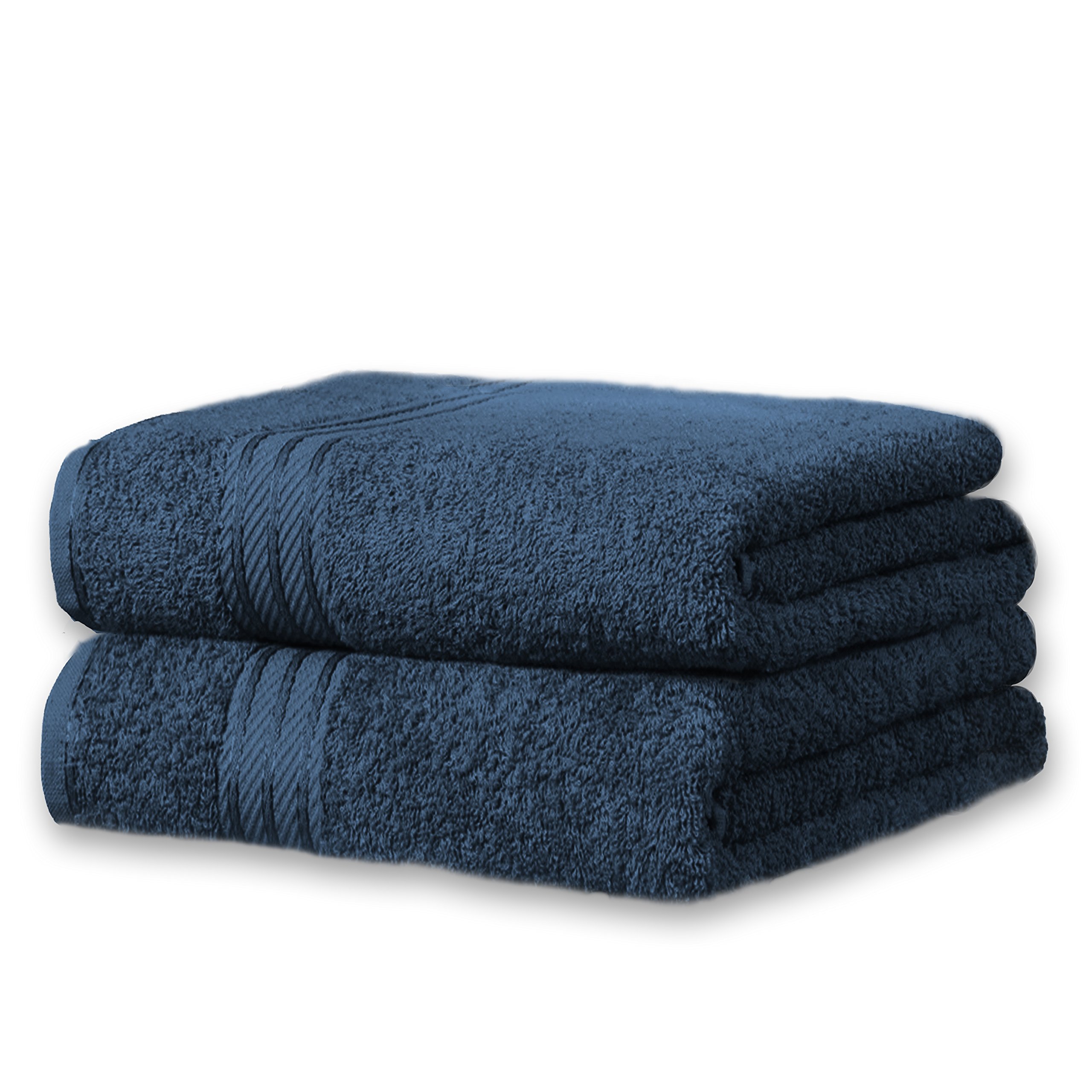 Supreme XL Jumbo Bath Sheets for Bathroom 500GSM Super Soft Egyptian Collection 100% Cotton Pack of 2 Absorbent and Quick Dry HUGE Bathroom Sheets Towels Set 100 CM X 170 CM !!!cm (NAVY BLUE)