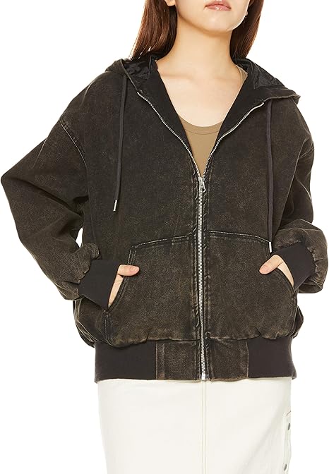 Amazon ウィゴー ウォッシュフード ジャケット ブルゾン アウター レディース Free Size ブラック コート ジャケット 通販