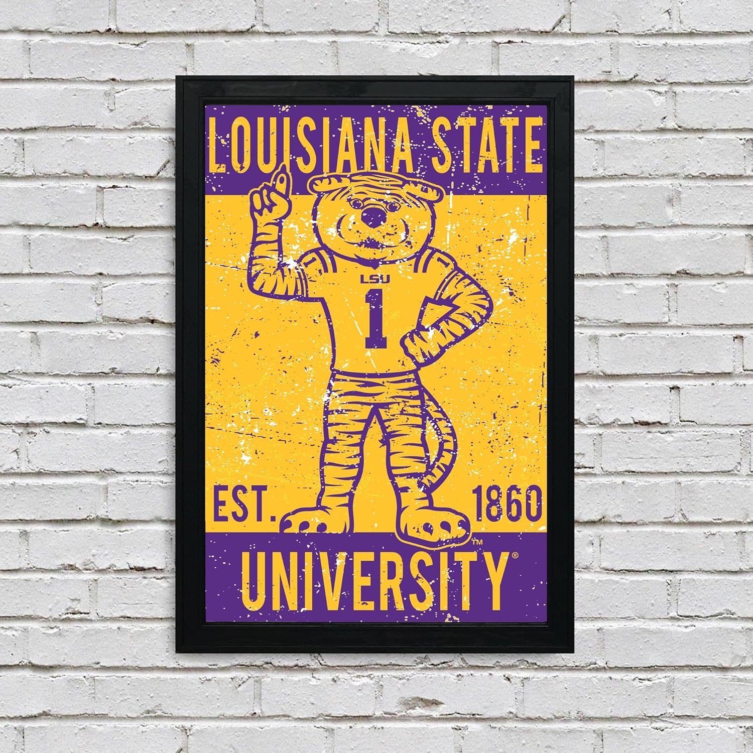 Limited Edition LSU Tigers Poster - Mike the Tiger Vintage Art Print 13X19" (No Frame)