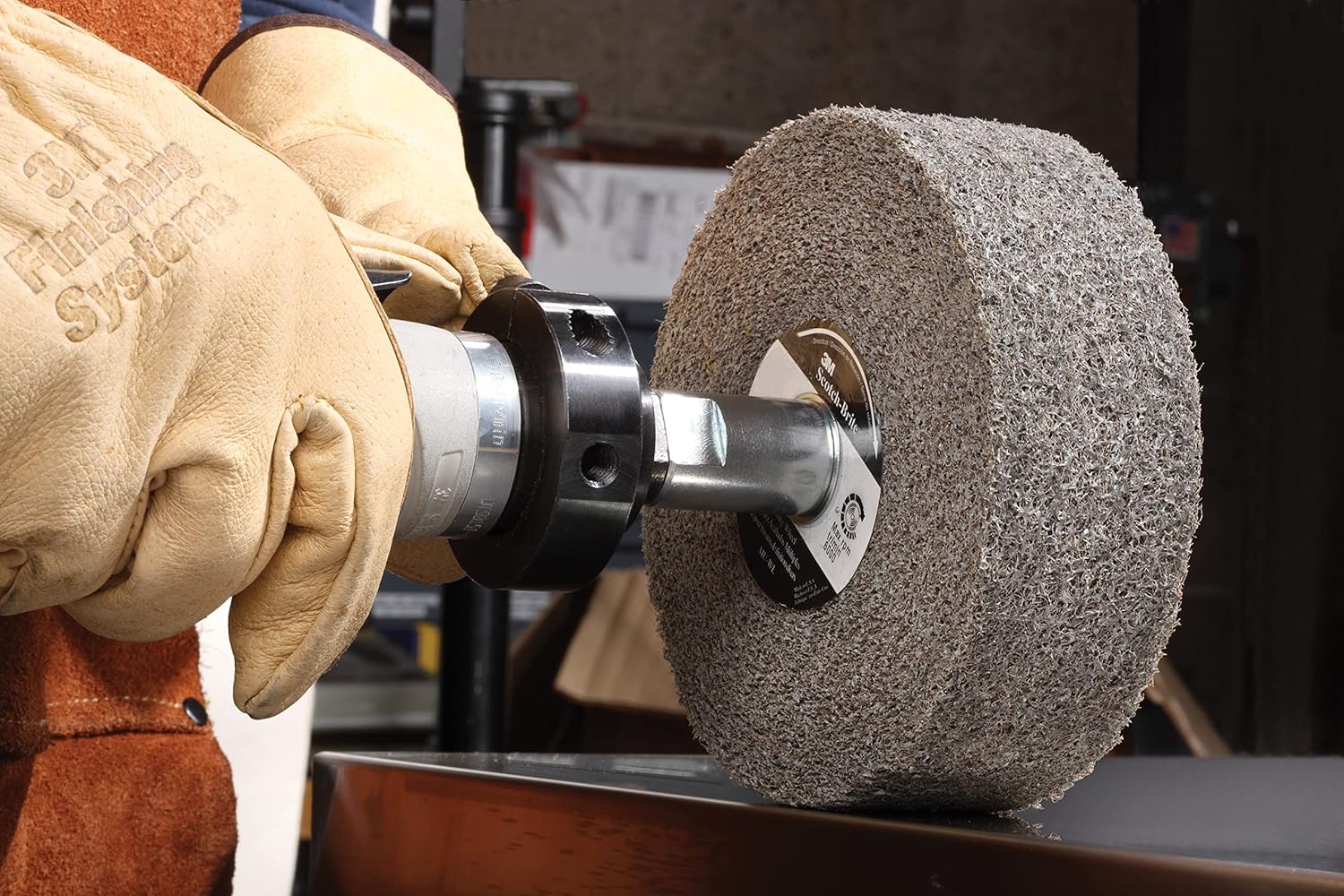 Scotch-Brite Multi-Finishing Wheel - 2S Medium Grit Silicon Carbide - Stainless Steel Finishing Wheel - Convolute Wheel - 6" x 2" x 1"