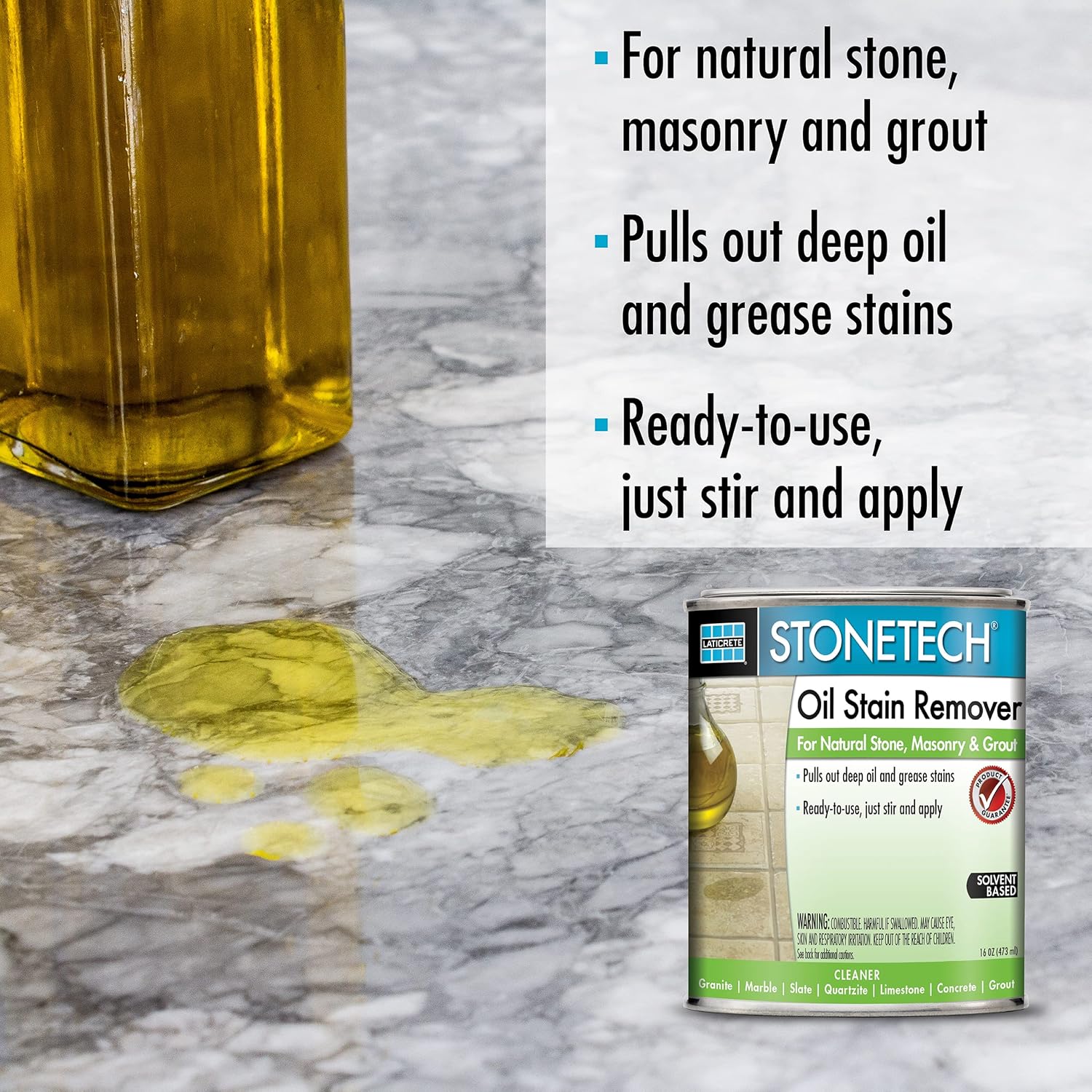 STONETECH® Oil Stain Remover | 1 Pint/16OZ (473ML) Can