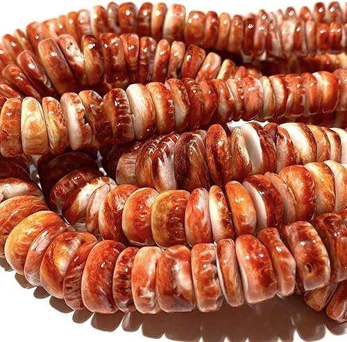 Miniatura 6 de ABCGEMS - Cuentas gigantescas de concha de ostra espinosa mexicana rojo rubí (extremadamente raras, parte blanca mínima) Conchas marinas de agua