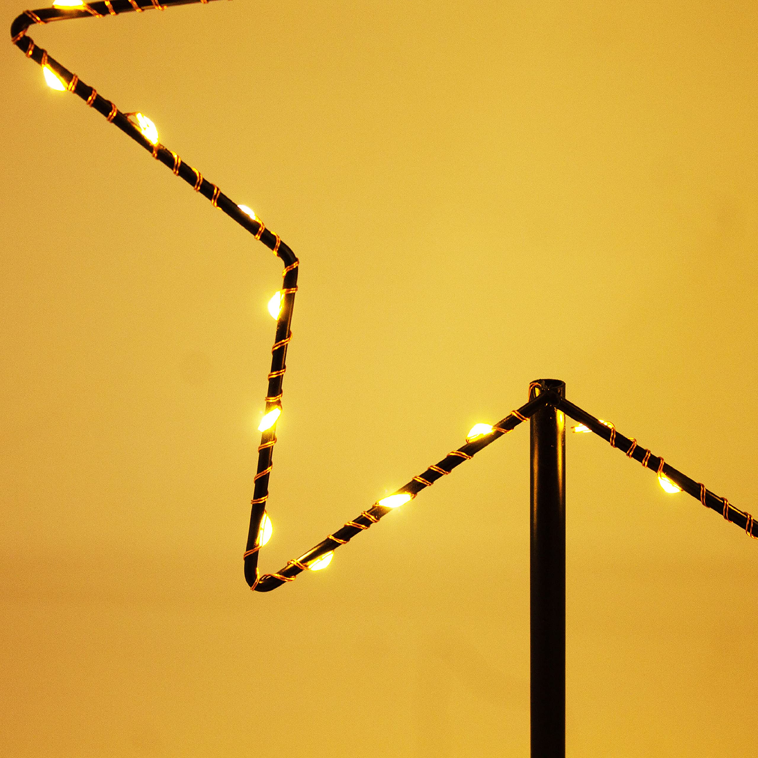 Présentoir Étoile LED ToCi - Décoration Noël Métal, 30 LED Blanc Chaud, Sur Piles, 24x5x34 Cm - 3
