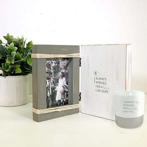 Miniatura 6 de Pavilion - I Always Wished for A Sister Like You - Vela de cera de soja natural con mensaje oculto sorpresa de 10 onzas, aroma de algodón, 1 unidad